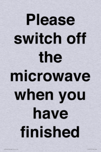 Please switch off the microwave when you have finished